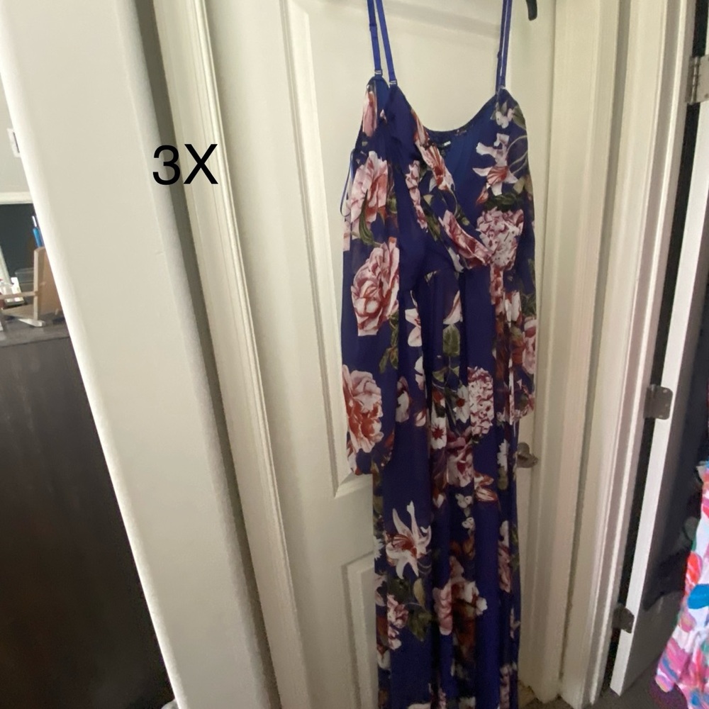 Fashion Nova Floral Maxi Dress - Purple and Pink